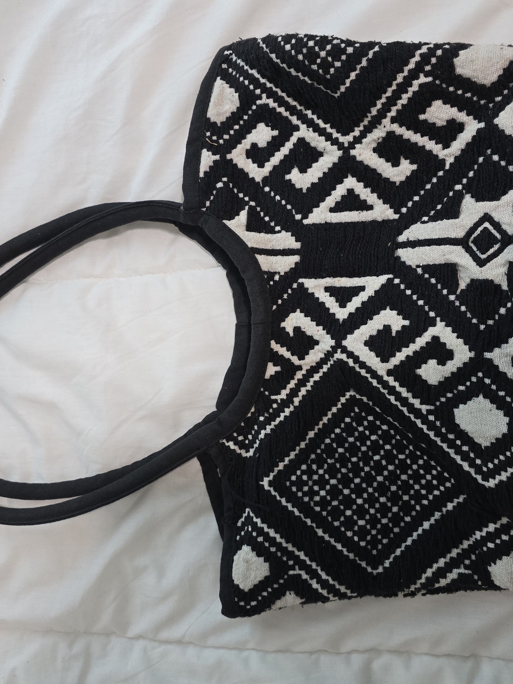 Black & White Patterned Tote Bag